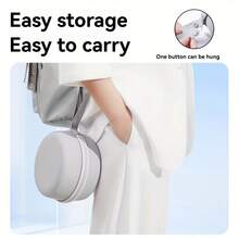 NewErgonomic U-Shaped Neck Pillow With Storage Bag - Memory Foam Travel Pillow With Slow Rebound Technology, Machine Washable Cover, Lightweight & Portable For Airplane, Office, Home - For Neck & Head, Ideal For Napping, Reading, Videos - Available In - 灰色和白色配色 - 查看 8