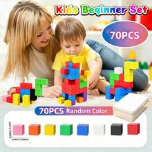 35/70pcs Colorful Magnetic Building Blocks Set, Robot Stacking Game, SMLE Toys For Kids, Educational Gift, Fun Magnetic Tiles Design Suitable For 3+ (Random Color) - Multicolor - View 6