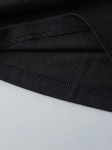 Camiseta de mujer de cuello redondo y manga corta con estampado de labios rojos, suave y cómoda a un precio asequible - Negro - Ver 3