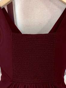 Camiseta sin mangas ajustada para mujer, adecuada para el trabajo, el viaje, las fiestas, la graduación y el uso diario - Burdeos - Ver 3