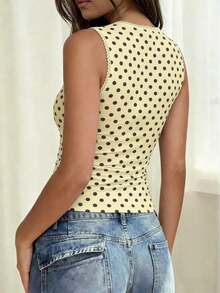 Blusa de uso diario versátil y casual con lunares para mujer - Multicolor 7 - Ver 2