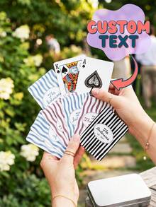 1 Deck Personalized Family Surname Playing Cards, Customized Surname Wedding Favor, Newlywed Couple Commemorative Playing Cards, Casino Guest Gifts - Multicolor - View 2