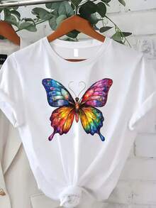 Camiseta clásica de talla grande para mujer, estilo bohemio con estampado tie-dye - Top de manga corta y cuello redondo en colores brillantes y multicolor, con diseño bohemio, adecuada para uso casual en verano y otoño, conjuntos de playa, festivales de música y uso diario - Tejido cómodo y lavable a máquina, un excelente regalo para Navidad/Halloween. Éxito de . - Blanco - Ver 7