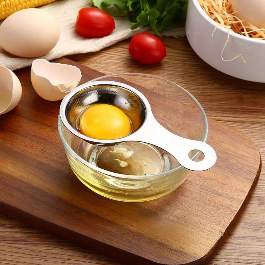2件套不锈钢蛋清分离器,厨房工具蛋黄分离器,实用烘焙工具 - 彩色 - 查看 1