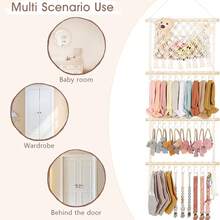 Caja de almacenamiento para diademas, caja de almacenamiento para pinzas y diademas de lazo, para almacenar grandes cantidades de accesorios para el cabello, decoración de pared de tocados hechos a mano en estilo bohemio - Multicolor - Ver 6