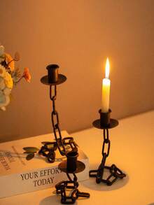 Elegant Ornate Iron Table Candle Holder Centerpiece - Multi-Candle Desktop/Table Base Compatible For Christmas, Weddings, Banquets, Dinner Parties - Sturdy For Home Decor Candelabra - Single Piece - View 2