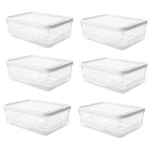 1200ml/40.58oz Plastic Food Storage Container With Lid, Stackable Clear Refrigerator Organizer Box For Fresh Produce And Meat, Space-Saving, Microwave - Multicolor - View 11
