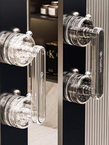 1 pièce Poignée de porte en verre à ventouse, sans perçage, porte de salle de bain coulissante, accoudoir solide, porte de fenêtre/armoire, poignée de réfrigérateur - Multicolore - Voir 1