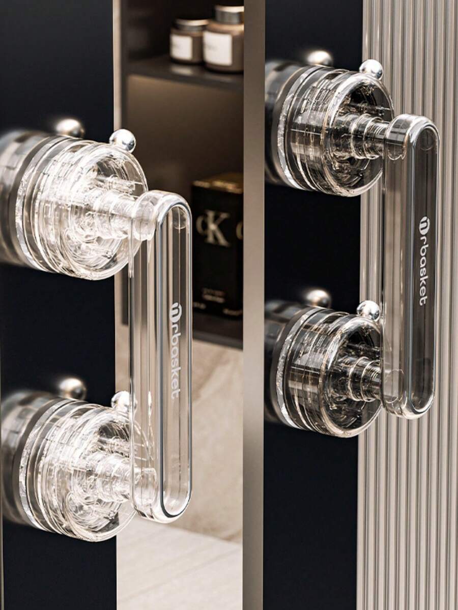 1 pièce Poignée de porte en verre à ventouse, sans perçage, porte de salle de bain coulissante, accoudoir solide, porte de fenêtre/armoire, poignée de réfrigérateur - Multicolore - Voir 1