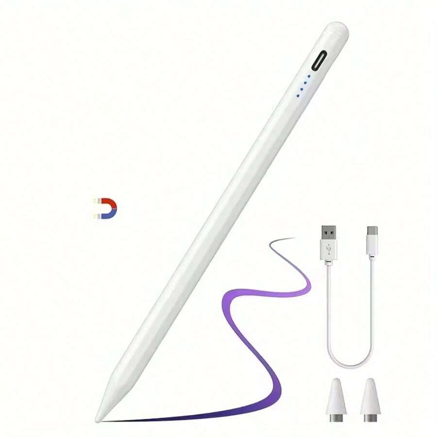 Stylus Pen Compatible For IPad/Android Phone Tablet, Smooth Writing, Fast Charging, High Precision High Sensitivity Capacitive Pen, For IOS Tablet, Universal For 95% Of Touchscreen Devices On The Market, (Includes 2 Replacement Tips, Type-C Charging Cable) Capacitive Stylus Pen, Office Workers, Professionals - Multicolor - View 1
