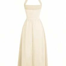 Women's Spring/Summer Sleeveless Zipper Pleated Dress, Casual Elegant Style, Suitable For Beach, Vacation, Date, Music Festival, Valentine's Day, Birthday Party And Other Occasions Black - Naranja - Ver 5