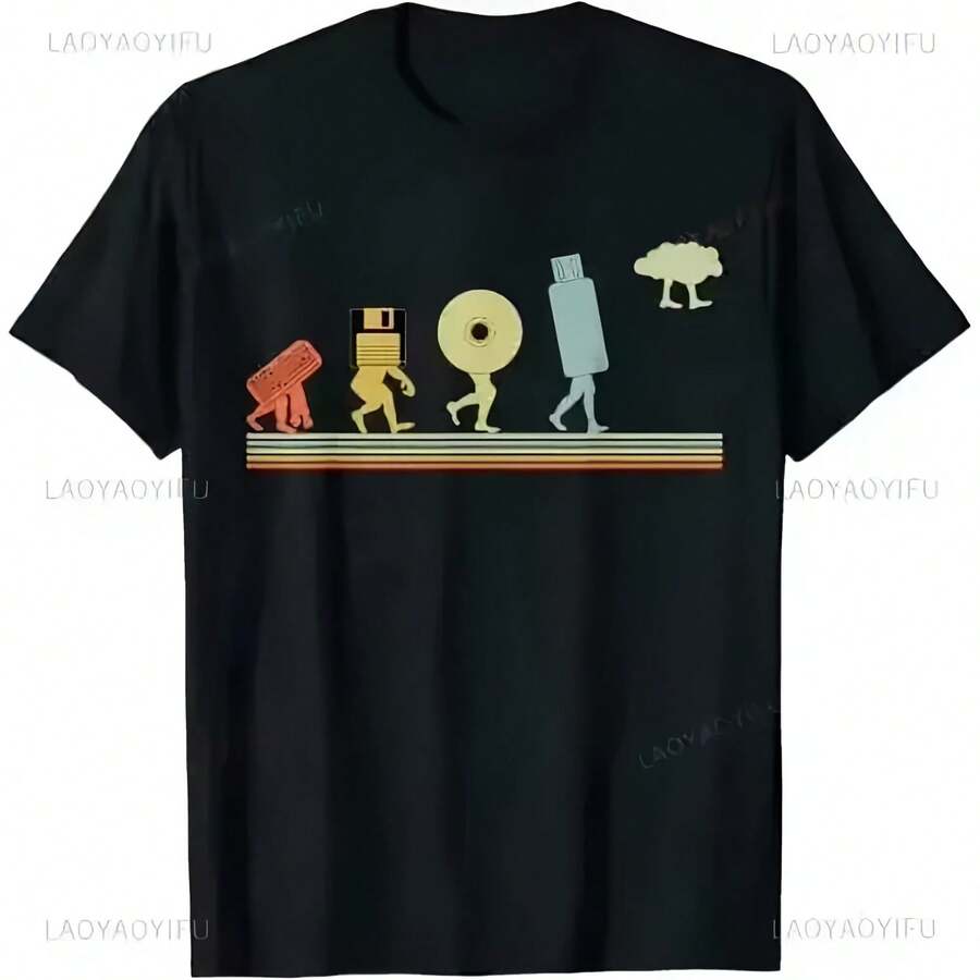 Camiseta gráfica Eat Code Sleep, programador de ciencia informática Python, evolución, codificación de nubes, camiseta de programación, ropa informal para hombre - forma - Ver 1