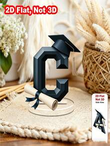 Flat 2D Design - Cute "Graduate" Letter Acrylic Ornament | Graduation Decor & Gift | Desktop Display | Home & Office Decoration | Gifts For Teachers & Classmates | Party Favors | Flat 2D Style - Multicolor - View 8