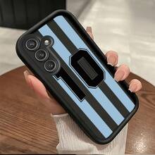 Fanahat-Phone Case: Number Stripes Jersey Design Of Black And White Phone Case, Made From Soft TPU Material, Offering High Quality And Protection, Compatible With Samsung Models A01, A03s, A04s, A05, A05s, A07, A13, A14 4G, A14 5G, A15 4G, A15 5G, A16 5G - 黑色 - 查看 8