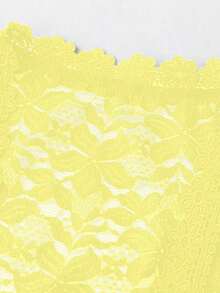 Chaqueta casual de verano para mujer, de unicolor, con parches de encaje en la parte delantera abierta, para ropa de fiesta de vacaciones - Amarillo claro - Ver 5