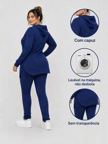 Women's Autumn/Winter Cold Weather Set In Fleece, Sizes Gg G1 - azul oscuro - Ver 6