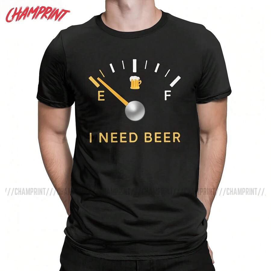 Camisetas de algodón puro para hombre, camiseta de manga corta, divertida, con cuello redondo, para fiesta - forma - Ver 1