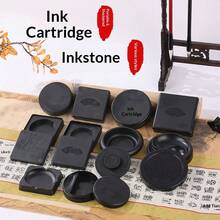 1 Set Multifunctional Inkwell Inkstone With Ink Box, Suitable For Student Calligraphy Use, Anti-Dry Ink Pen, Ink-Licking Pen, Multifunctional Inkwell Inkstone With Lid, Ink Box, Inkstone - A - View 1