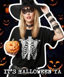 Blusas para mujer camiseta halloween calaveras terror frase divertida uso diario nacional envio - Blanco - Ver 4