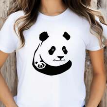 Camiseta para Mujer con Diseño de Oso Minimalista y Texto - Blanco - Ver 1
