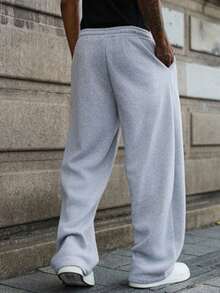 Men's Light Gray Sweatpants, Minimalist Fashion Casual, American Sports Outdoor Jogging - Light Grey - View 9