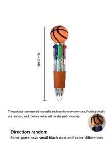 8 pezzi/set Mini penne a a forma di pallone da basket, gadget per feste a tema basket in colori assortiti, penne a grandi e divertenti 4-in-1 ad alta capacità, regali di compleanno, forniture per insegnanti, regali di laurea, bomboniere per matrimoni - Basket - Visualizzare 9
