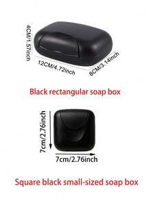 1pc Portable Waterproof Soap Dish, Black Soap Box For Bathroom Home Bathroom Decor Fall Decor Back To School - Black - View 4