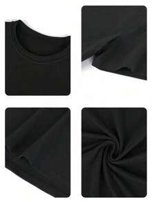 Camiseta gráfica de corte holgado con estampado de gesto de mano de esqueleto, ropa urbana grunge de estética Y2K para mujer, top casual de algodón para el verano para amantes de la moda atrevida, camiseta estilo punk rock para uso diario y salidas, diseño único para hombre y mujer. UC74 - Negro - Ver 2