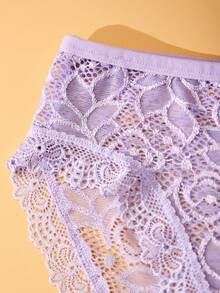 3 Packs Of Sexy Lace Thong Panties For Women, Solid Color With Bow-Soft And Skin-Friendly Ladies' Underwear - Multicolor - View 7