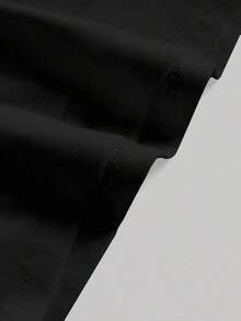 Camiseta casual de mujer con bordado de encaje transparente, adecuada para citas y viajes - Negro - Ver 4