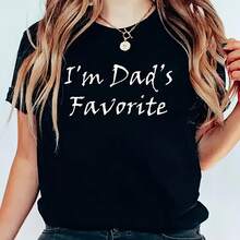 Camiseta Casual de Manga Corta con Cuello Redondo y Estampado Gráfico, Perfecta para Verano y Primavera, Diseñada para Mujeres - Negro - Ver 6