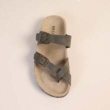 angelica Chanclas De Verano Con Suela De Corcho Y Correas Ajustables - Green - Ver 2
