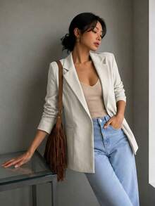 Women Blazers - White - View 3