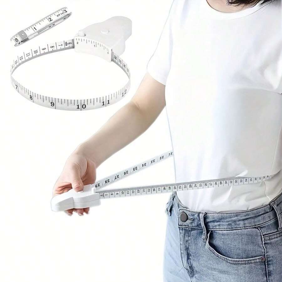 1 件装（内周长 150 厘米，外周长 60 英寸）3D 自动回弹 Y 型腰围尺，皮革软尺，适用于健身、缝纫、手工制作，是完美的圣诞节和万圣节礼物