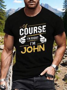 Playera de manga corta grafica con frase I'm John para hombre talla grande opcion de regalo perfecta ropa casual diaria ropa de hombre camisas para hombre camiseta de mujer blusas para mujer algodon duradera con envio nacional - Negro - Ver 6