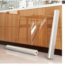 1卷超大透明保护膜,静电吸附,可移除,适用于橱柜和墙面装饰 | 可水洗壁纸,是台面/木质表面、桌面等的理想选择,无缝覆盖材料,橱柜保护,台面覆盖,现代装饰,易于清洁,耐用乙烯基材质,一次性薄膜,家居装饰,办公室墙面装饰 - A - 查看 7