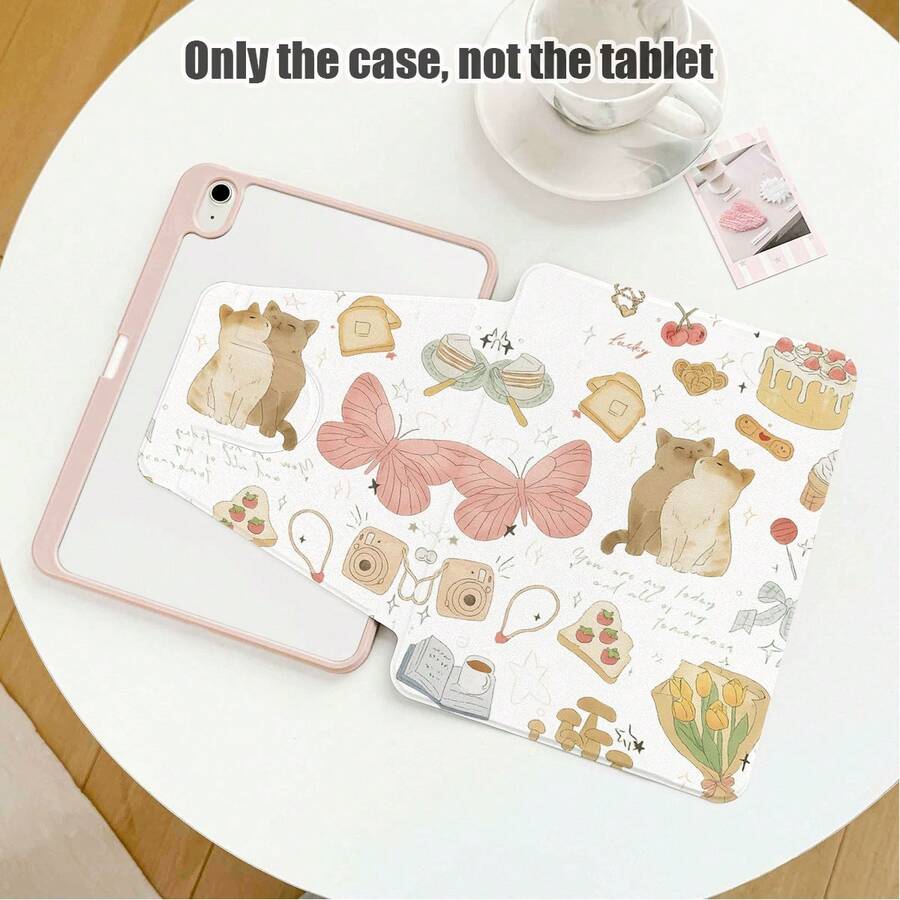 1個翻蓋式桌墊保護套附筆槽,蝴蝶、貓、花卉圖案,適用於 Honor Pad 8/9/10、Honor GT 11.5inch/X7/X8A/X9/X8Pro/X9Pro/V9/V8 Pro、MatePad SE 11inch/MatePad 11inch/11.5inch、MatePad Pro、小米、Apple 10th Generation/ 11 2025 (A16)、A9/A9+/A11/S11/S10 FE - 彩色 - 查看 1
