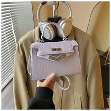 2026 Niche Light Luxury Ladies Handbag Bag Crocodile Pattern One-Shoulder Explosive Western Style Messenger - Purple - View 1