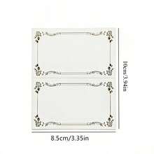 25/50pcs Elegant Platinum Gold Foil Bordered Striped & Floral Decorative Place Cards, Suitable For Weddings, Baby Showers, Bridal Parties, Decorations, Holidays, Gifts - View 7