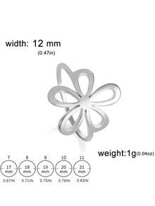 LIKGREAT 1pc Flower Ring Stainless Steel Gold Color Finger Rings Women Girls Aesthetic Bohemian Jewelry Birthday Gift Wholesale - Flower Series - View 8