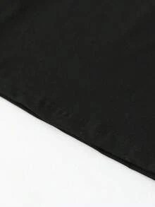 Top mujer1 pieza Camiseta casual de mujer de manga corta con cuello redondo, con gráfico y tipografía de luna creciente de Ramadán, adecuada para la celebración del RamadánTendencia 2026 - Negro - Ver 5