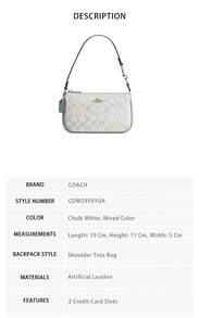 Coach حقيبة كتف نسائية مطبوعة من CDW29SVYUA - طباشير أبيض، ألوان مختلطة CDW29SVYUA - مشاهدة 5