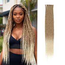 Dreadlock Extensions 18 Inch 24 Inch Synthetic Crochet Dreads Extensions 100% Handmade Single Ended Dreads Thin 0.6cm Width Reggae Style Dreadlock For Man And Woman - Beige Ombre - View 14