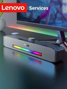 Lenovo 联想 B02 RGB 桌面蓝牙音箱，具备立体环绕声，USB 供电，支持有线和无线连接，适用于 PC、笔记本电脑和游戏设备 - 查看 9