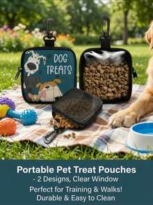 Zippered Pet Treat Bag, Portable Polyester Pet Treat Pouch With Zipper Closure, Suitable For Outdoor Activities And Walking Dogs; Designed For Dog Owners And Trainers, Convenient For Carrying Pet Treats, Accessories, Toys And Other Items; Multi-Functional Dog Walking Bag With Treat Storage Function, Pet Supplies - Multicolor - View 2