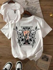 [Camiseta Deportiva] Una camiseta 100% para mujer con cuello redondo, ropa de primavera y verano para mujer, una opción elegante y casual, estampados divertidos, para ocasiones festivas, entrega local. Camiseta de talla grande relajada, tela suave, transpirable y cómoda. - Blanco - Ver 7
