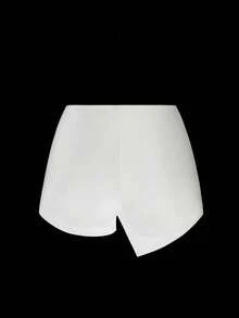 Fondo de bikini retorcido para mujer para la playa de verano y vacaciones - Blanco - Ver 5