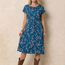 Women's Striped Drawstring Waist Slant Pocket Casual Dress For Summer,Summer Dresses For Women - Multicolor - Ver 5