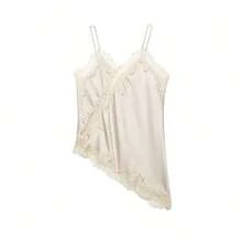 Nuevo Top de estilo lencería con decoración de encaje de moda europea para mujer, estilo veraniego - Champán - Ver 1