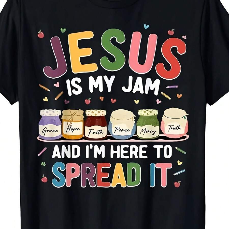 Jesús es mi amor, vengo a predicar la Biblia cristiana, camiseta unisex, igual para hombres y mujeres, camiseta de manga corta de verano 2025 - forma - Ver 1